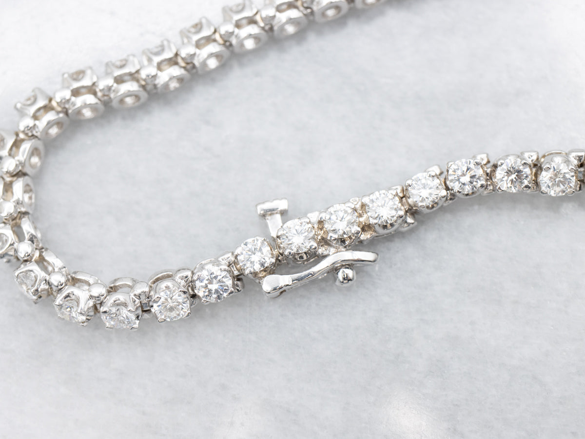 Modern White Gold Diamond Tennis Bracelet