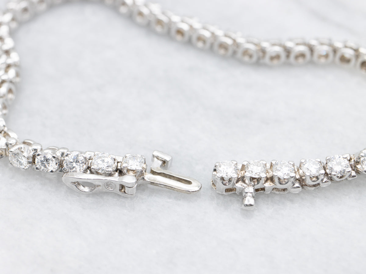 Modern White Gold Diamond Tennis Bracelet