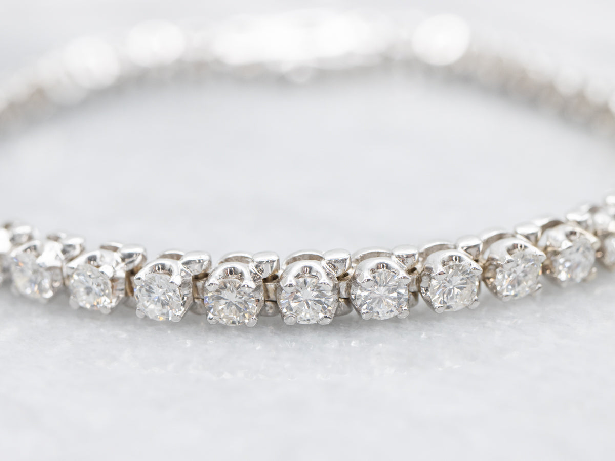 Modern White Gold Diamond Tennis Bracelet