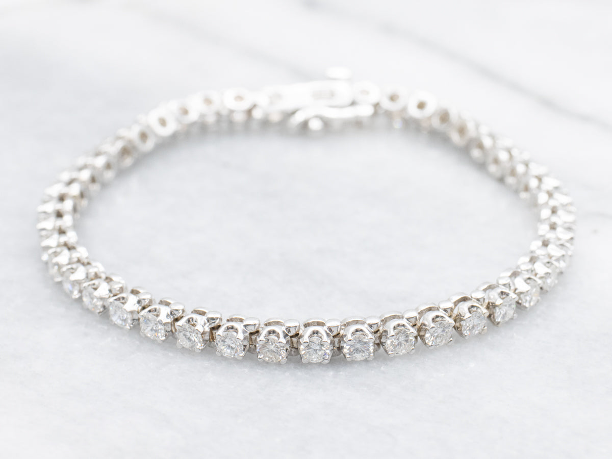 Modern White Gold Diamond Tennis Bracelet