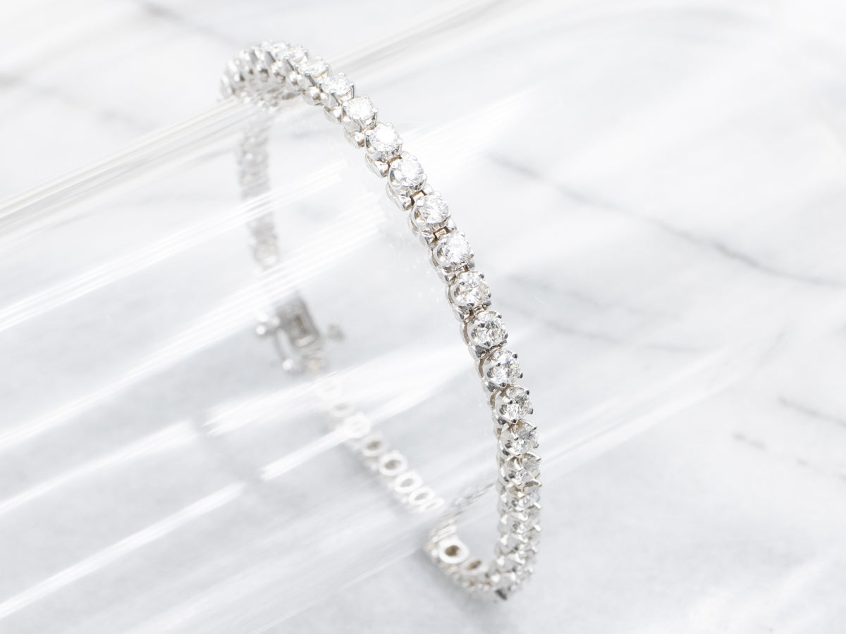 Modern White Gold Diamond Tennis Bracelet