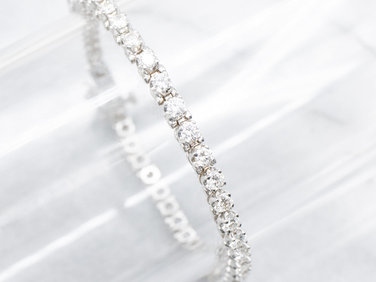 Modern White Gold Diamond Tennis Bracelet