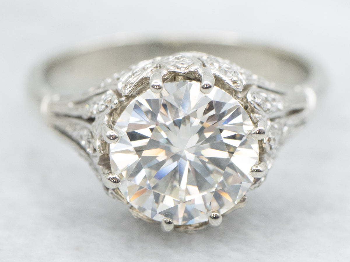 Anillo de compromiso Kennedy con diamantes certificado GIA