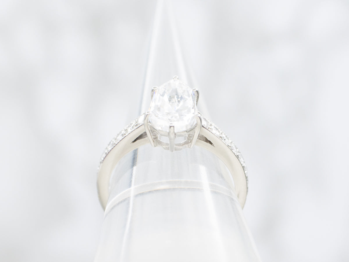 Modern GIA Certified Modified Pear-Cut Diamond Engagement Ring in Platinum