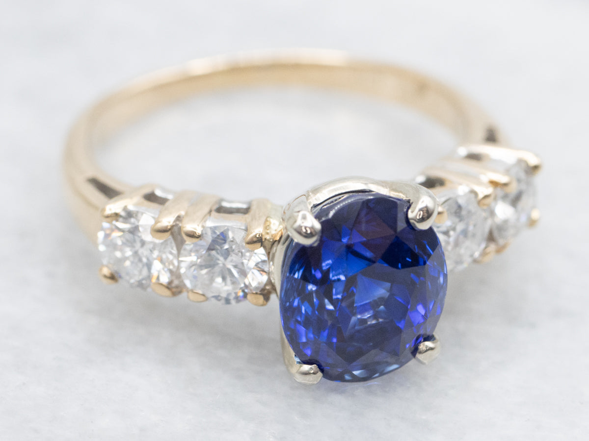 Lovely Gold Sapphire and Diamond Ring