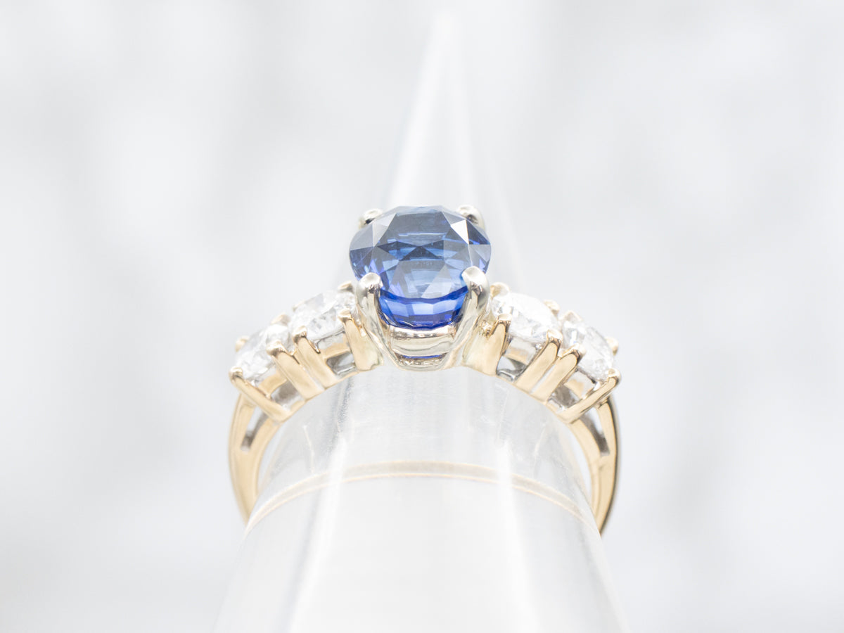 Lovely Gold Sapphire and Diamond Ring