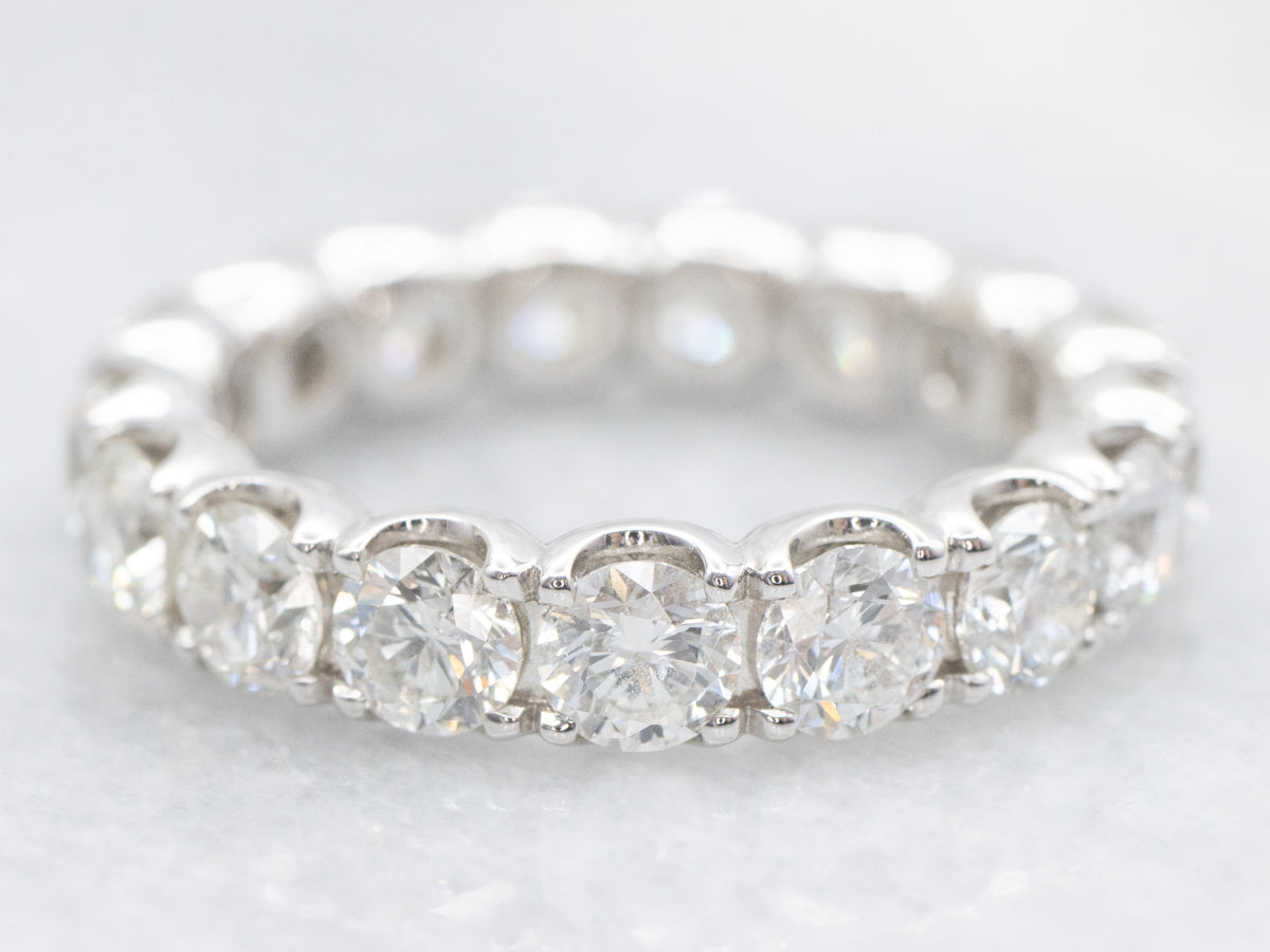 18K White Gold Diamond Encrusted Eternity Band