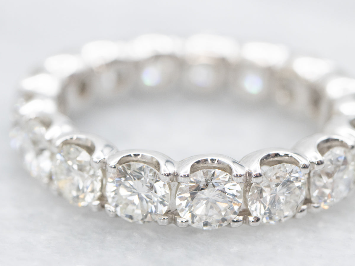 18K White Gold Diamond Encrusted Eternity Band