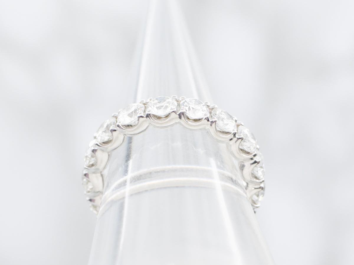 18K White Gold Diamond Encrusted Eternity Band