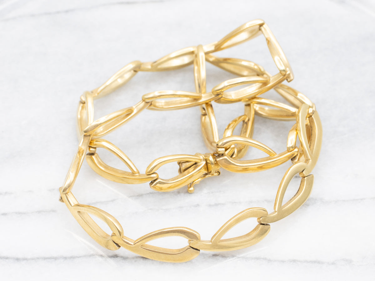 Polished Gold Oval-Link Necklace