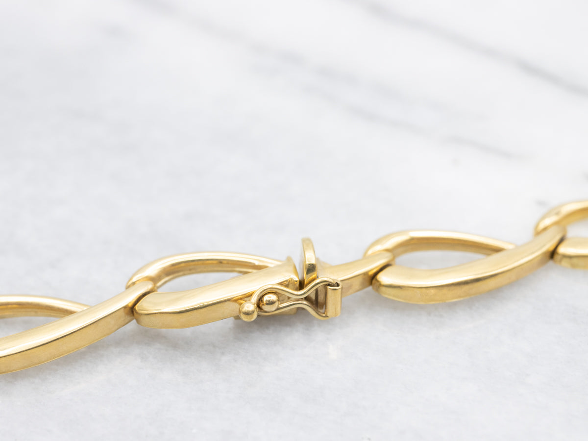 Polished Gold Oval-Link Necklace