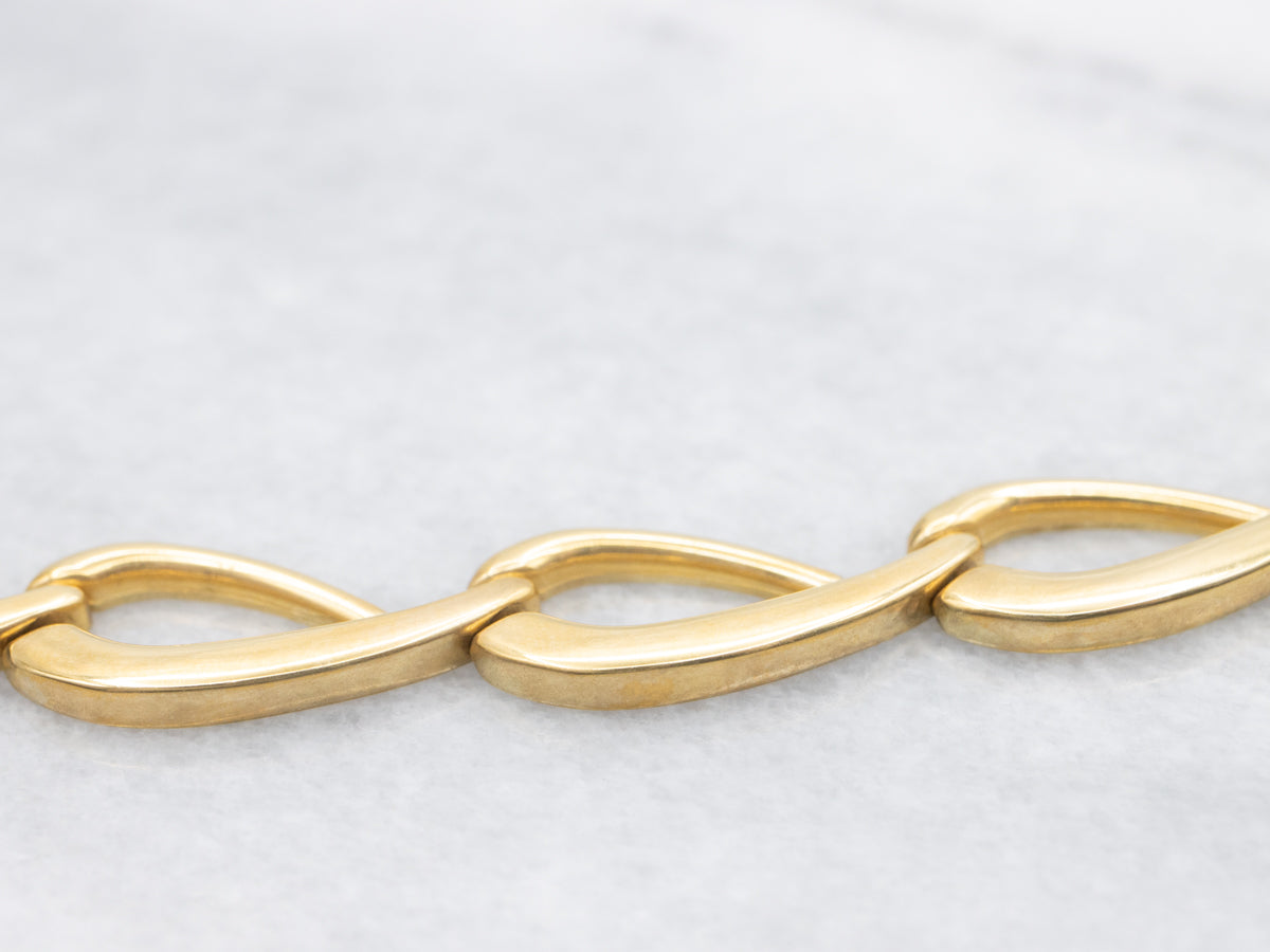 Polished Gold Oval-Link Necklace