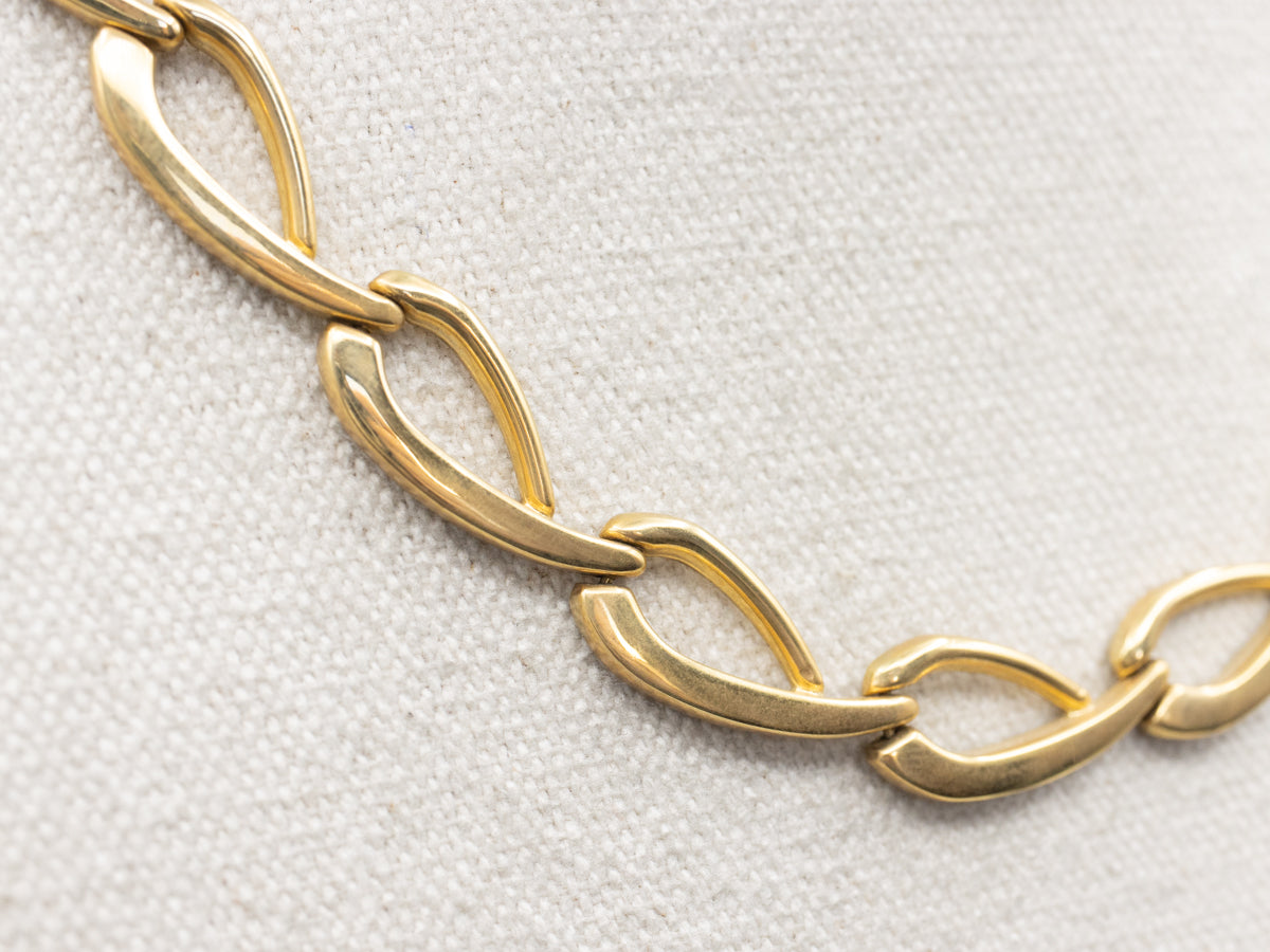 Polished Gold Oval-Link Necklace