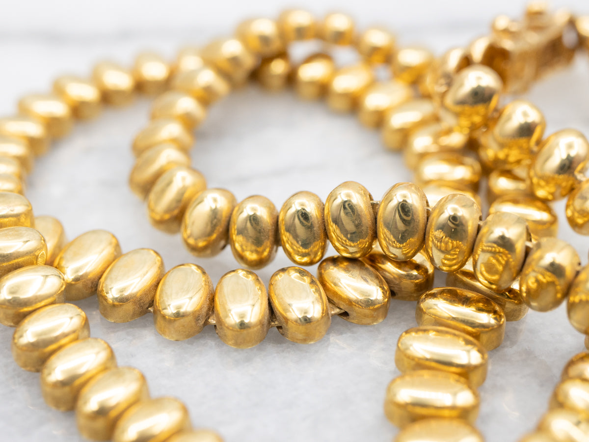 Stunning Pink Tourmaline Diamond and Gold Sweetheart Beaded Necklace