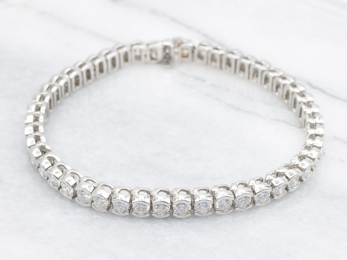 Semi-Bezel Set Diamond Tennis Bracelet