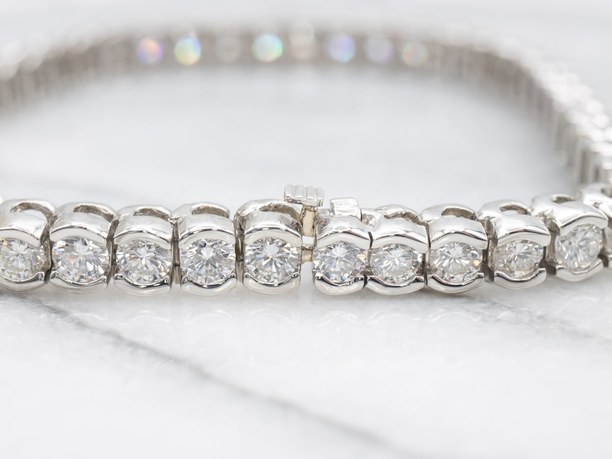 Semi-Bezel Set Diamond Tennis Bracelet