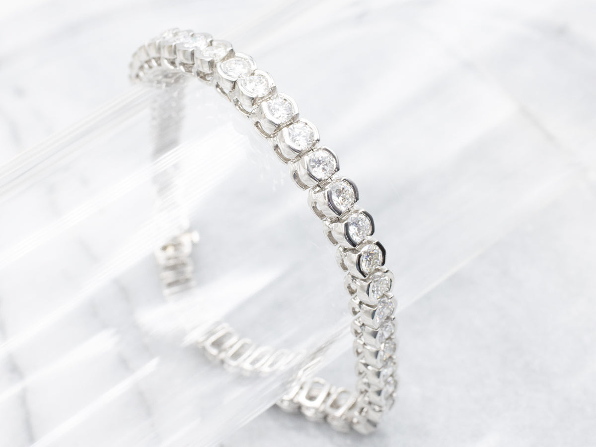 Semi-Bezel Set Diamond Tennis Bracelet