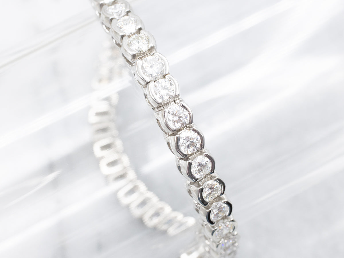 Semi-Bezel Set Diamond Tennis Bracelet