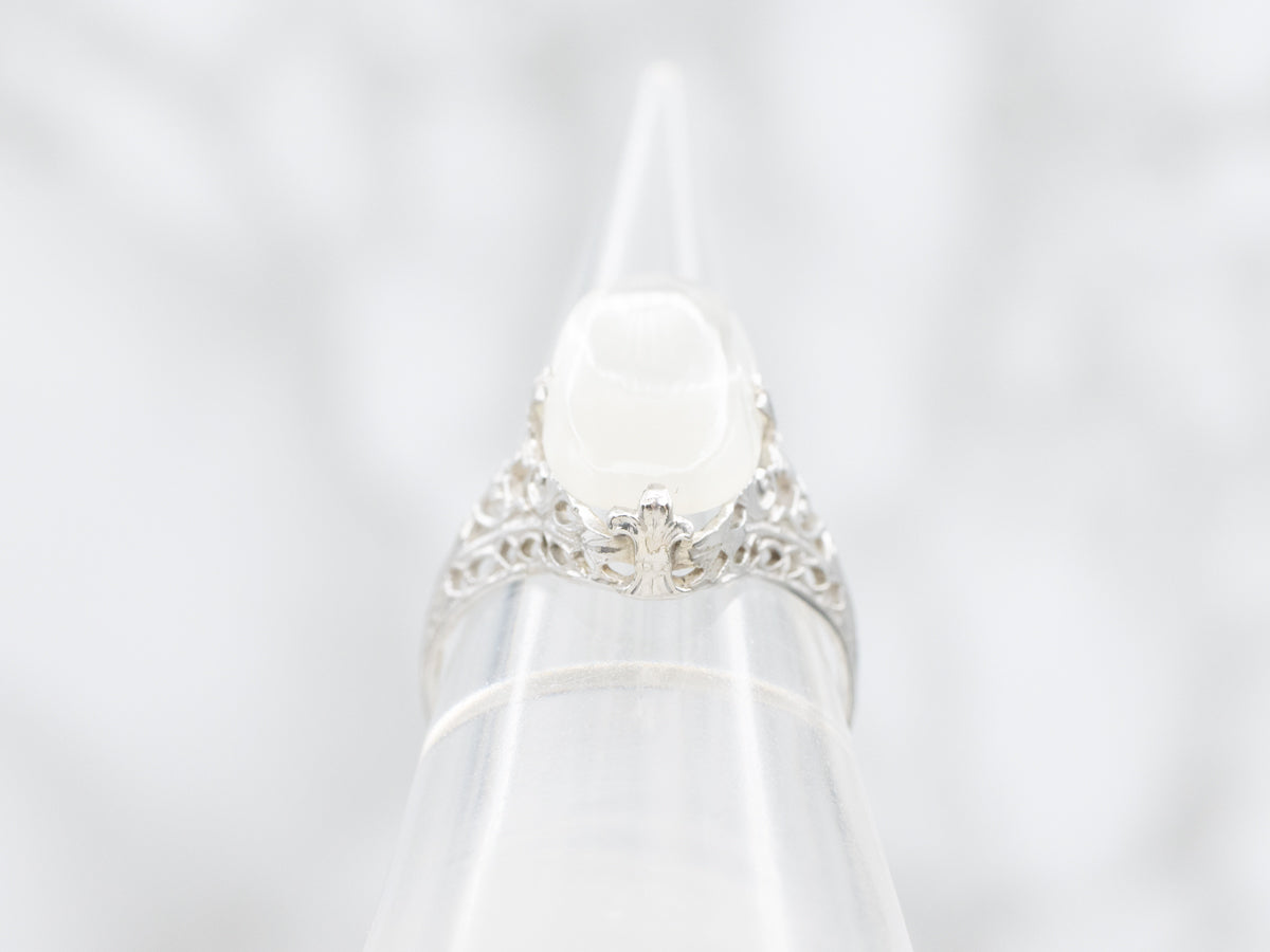 Lovely Art Deco-Era Moonstone Solitaire Ring