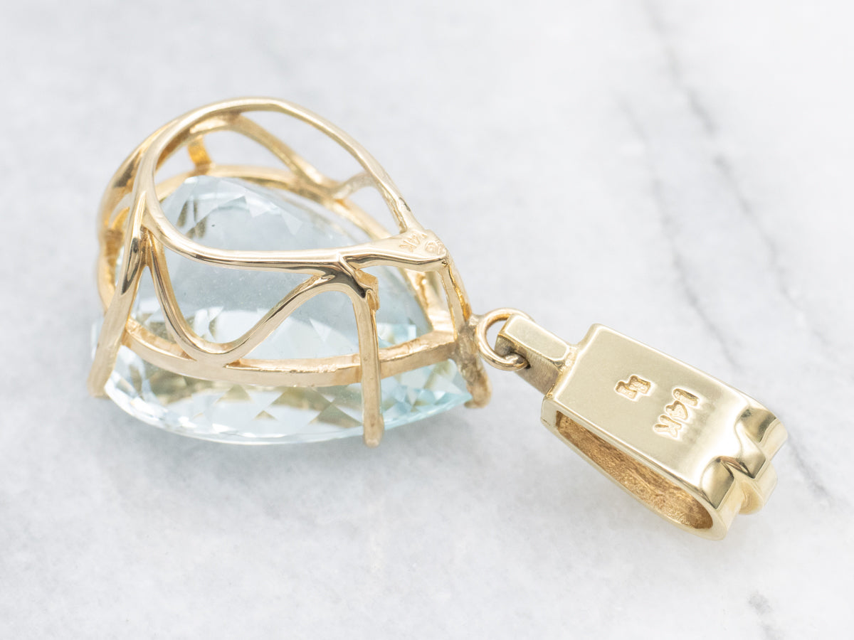 Pear Cut Aquamarine Cocktail Pendant