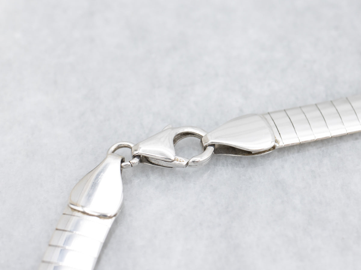 Wide Two Tone Italian Gold Omega Chain