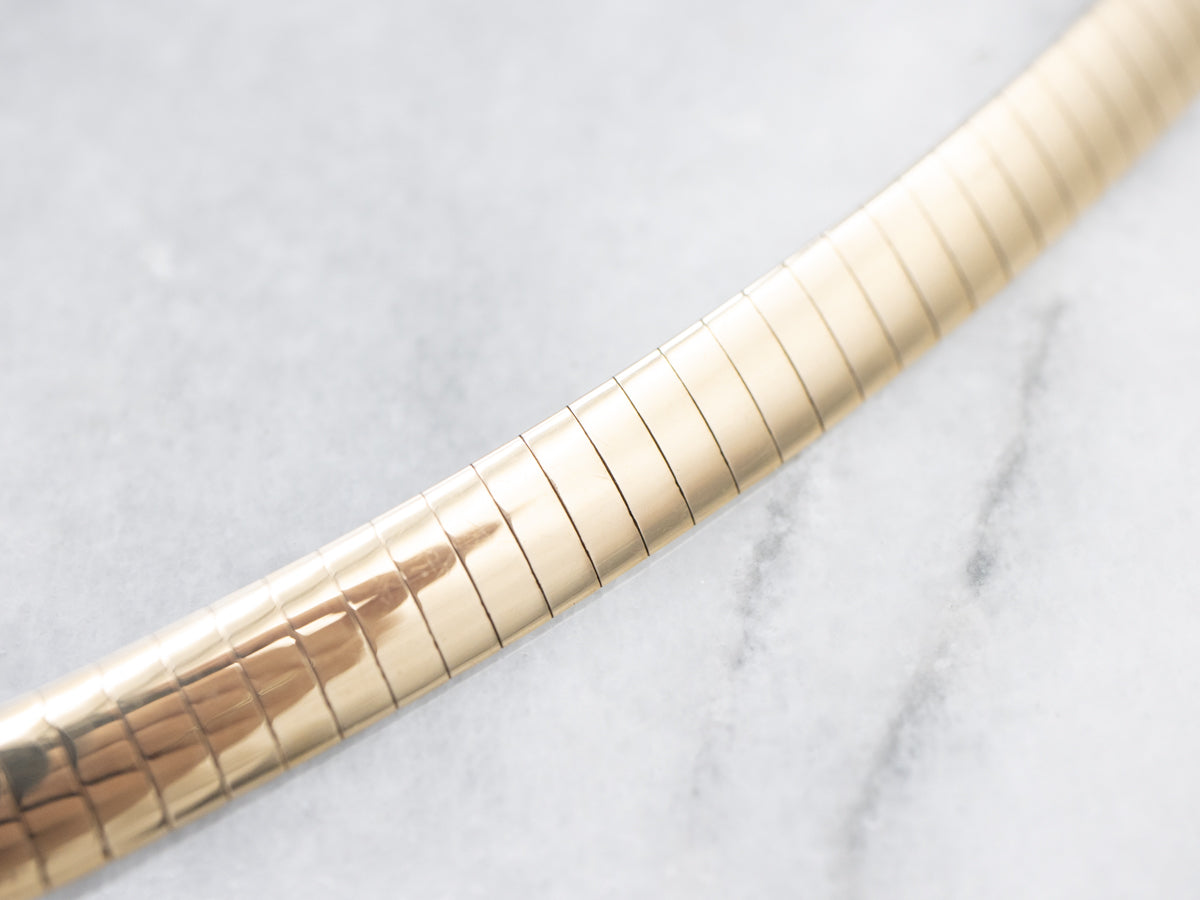 Wide Two Tone Italian Gold Omega Chain