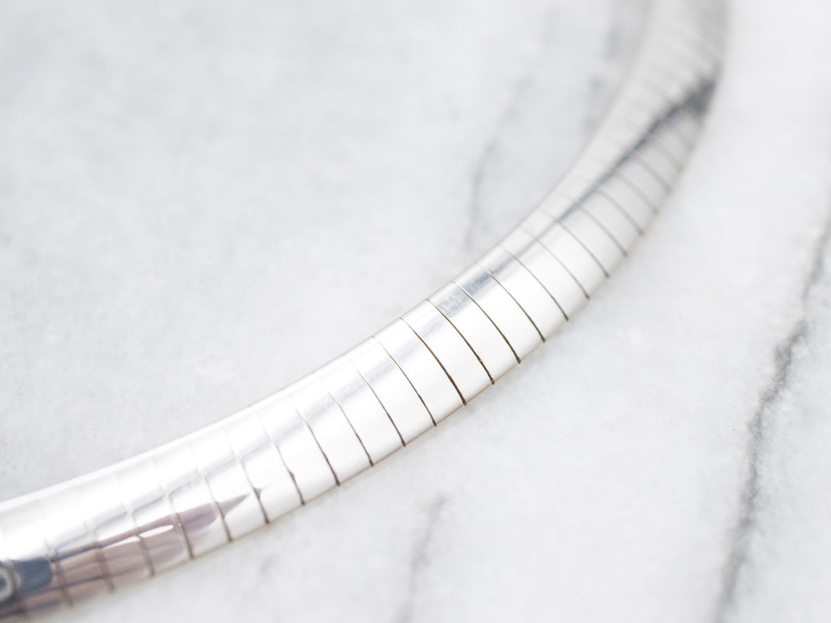 Wide Two Tone Italian Gold Omega Chain