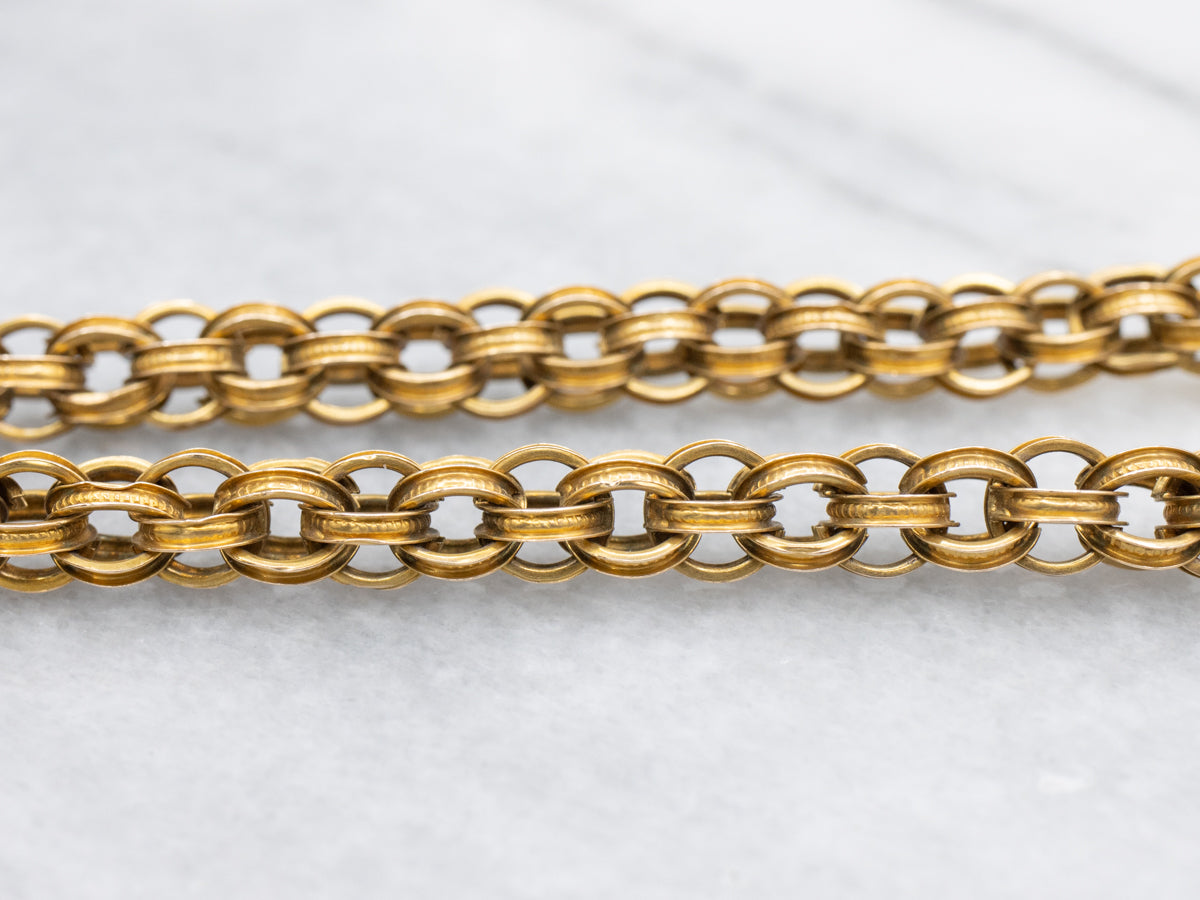 Victorian Seed Pearl and Woven Link Statement Necklace