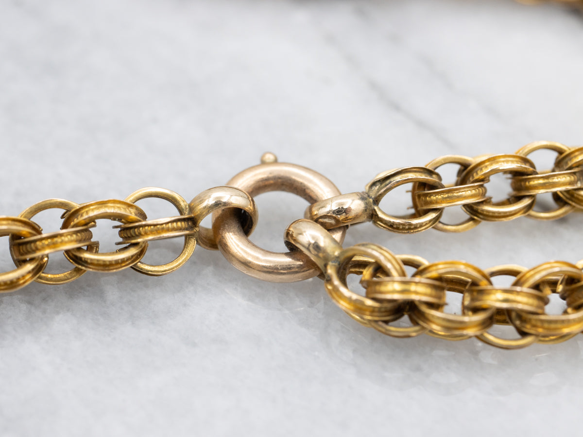 Victorian Seed Pearl and Woven Link Statement Necklace