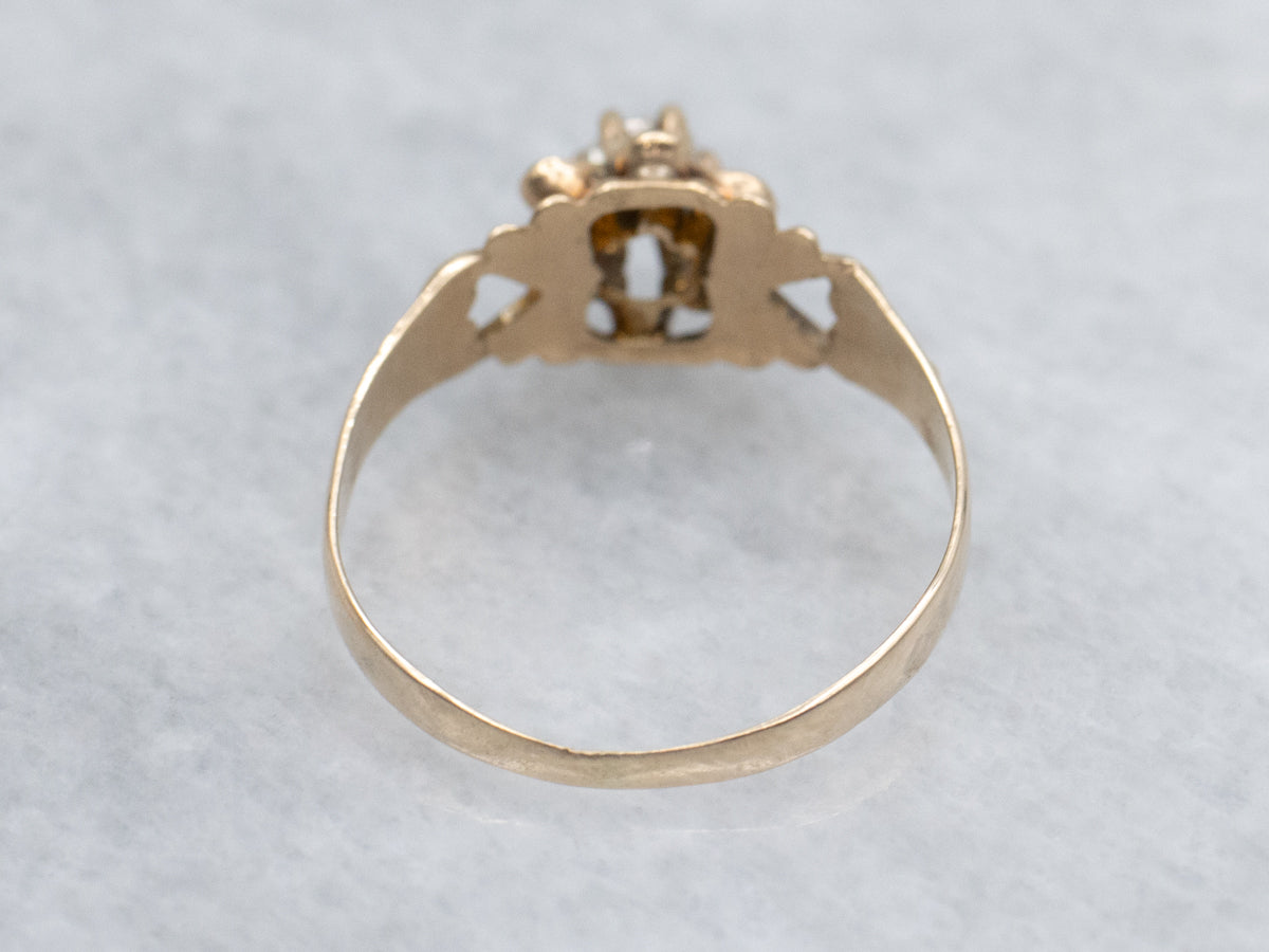 Victorian Buttercup Diamond Solitaire Ring