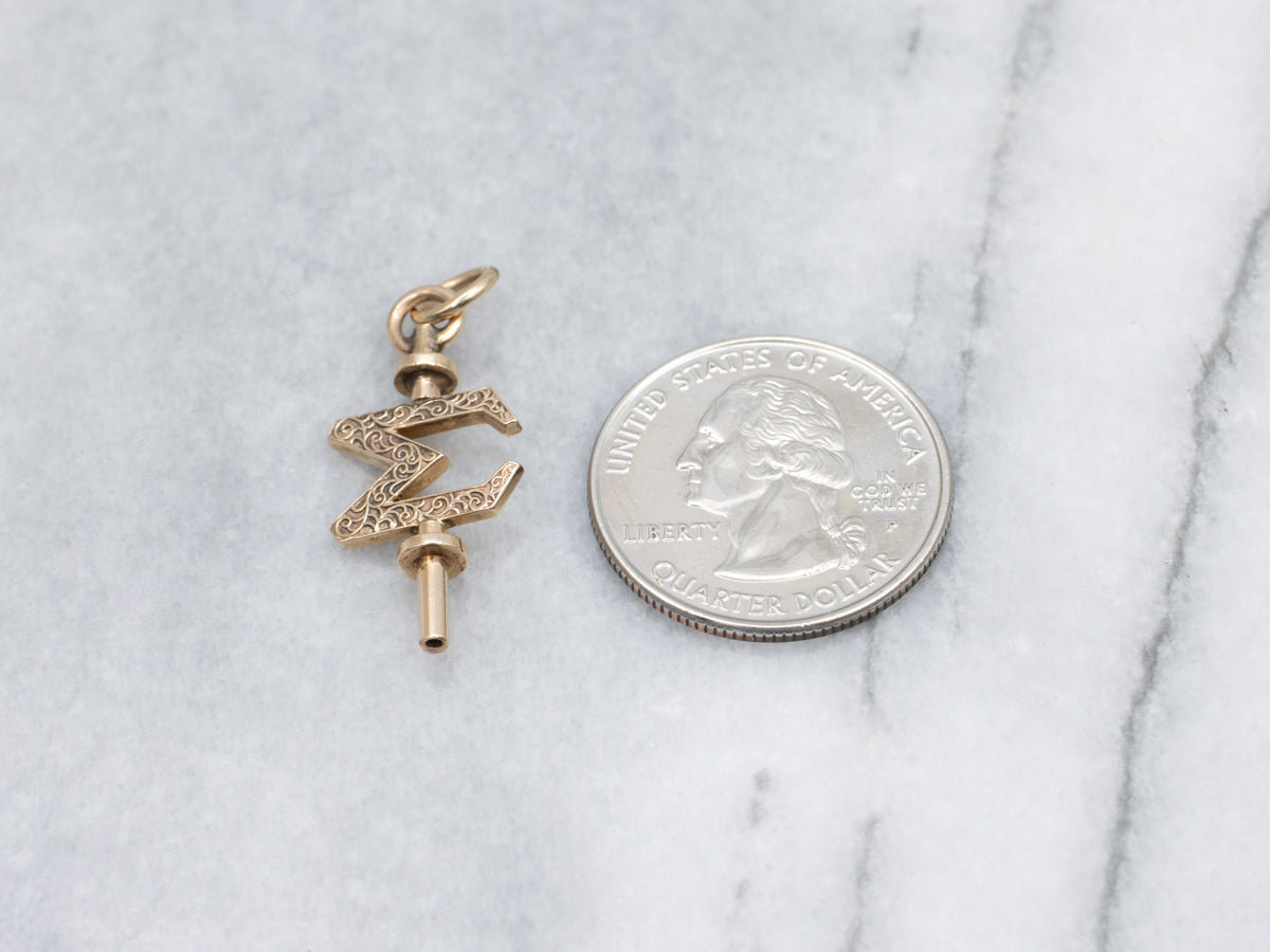 1940s 14-Karat Gold Sigma XI College Pocket Watch Key Fob
