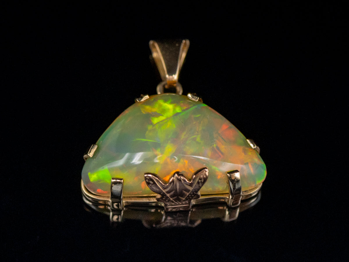 Fancy Cut Opal Pendant in Rose and Yellow Gold