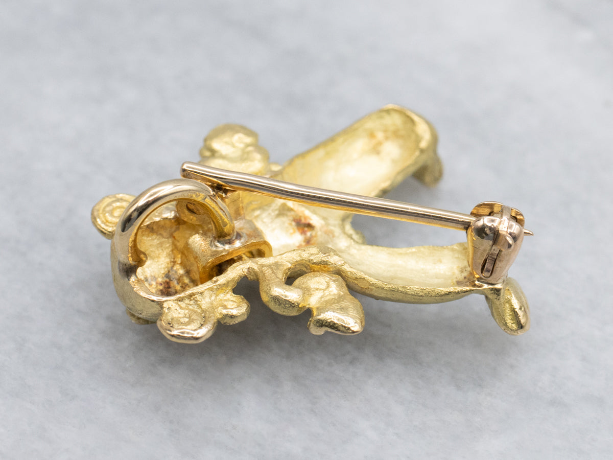 Yellow Gold South American Deity Figure Brooch or Pendant