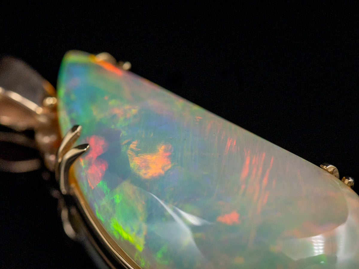 Large Ethiopian Opal Gold Pendant