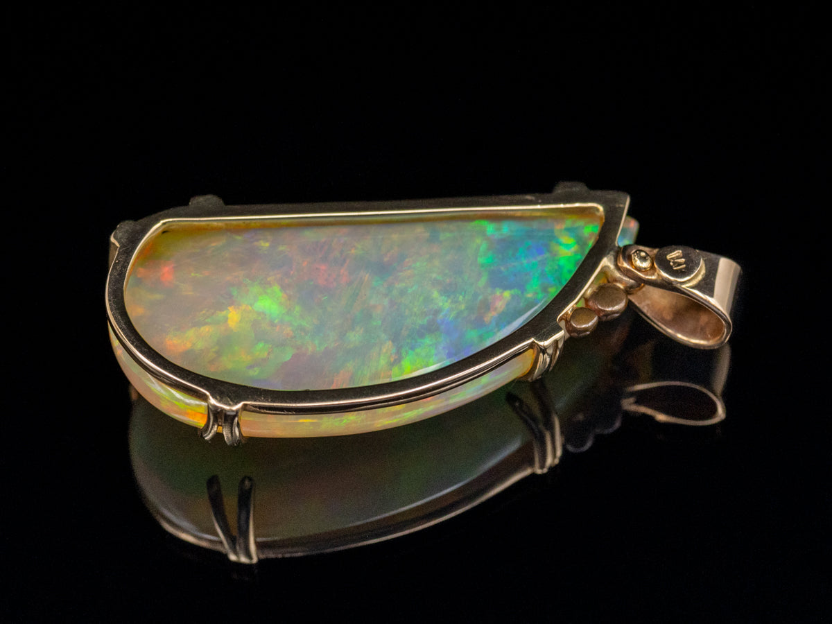 Large Ethiopian Opal Gold Pendant