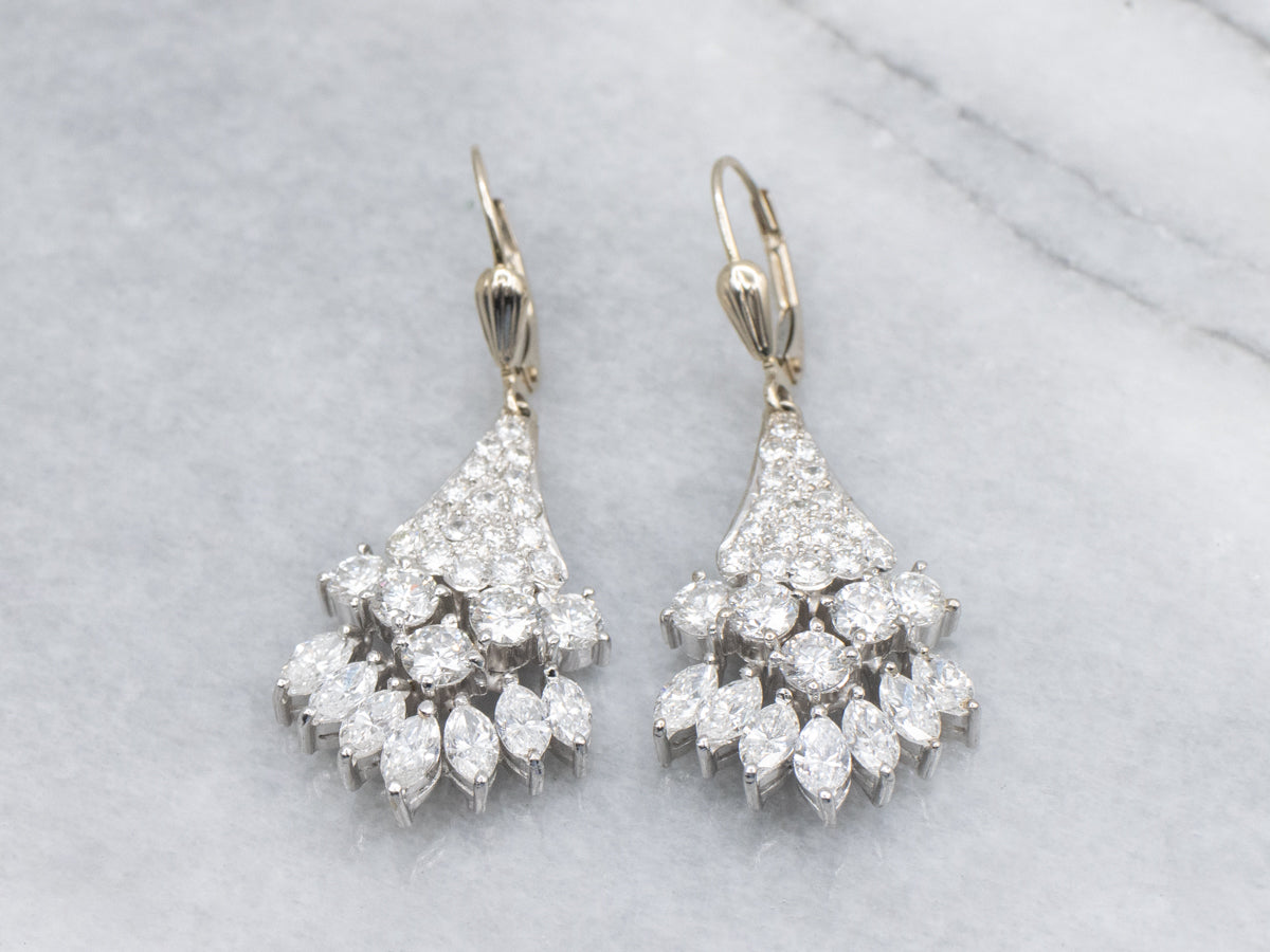 Stunning Diamond Tassel Drop Earrings
