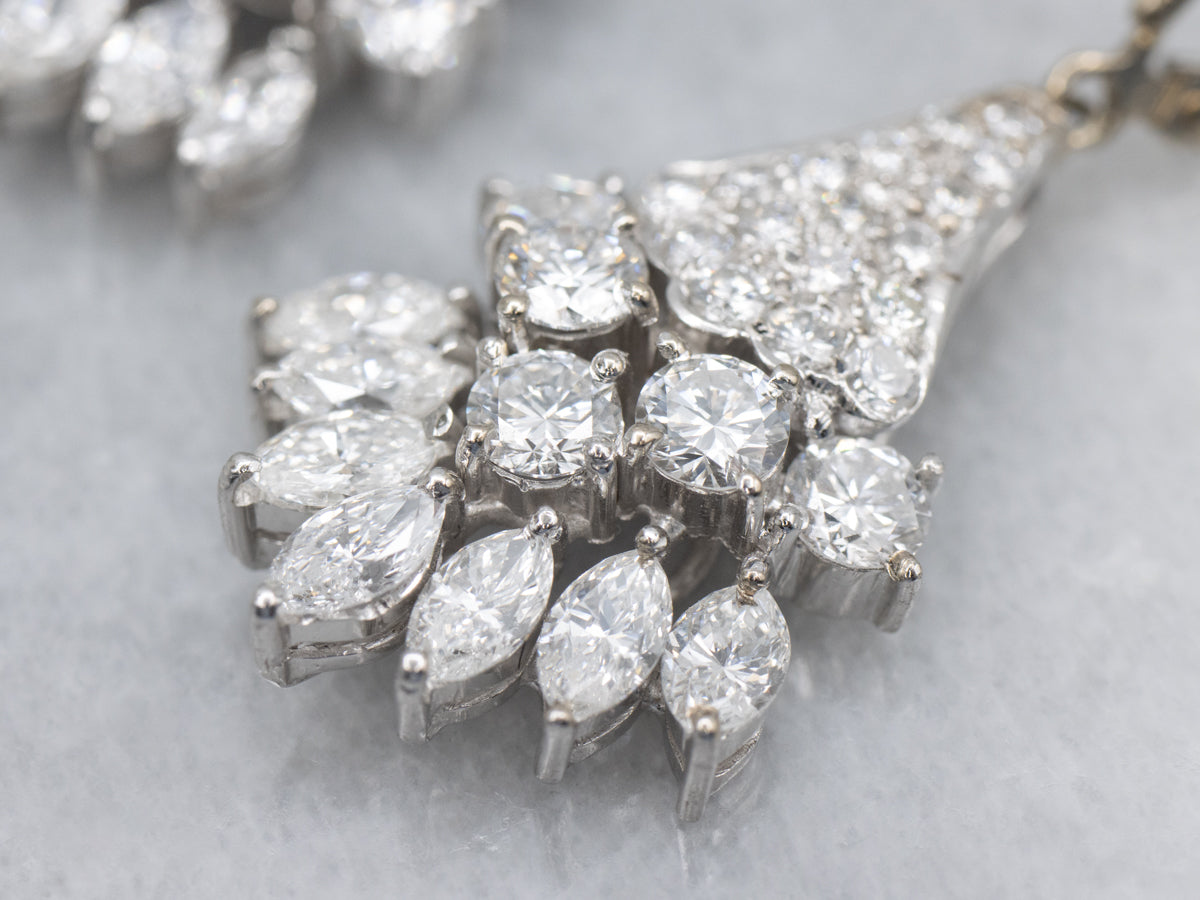 Stunning Diamond Tassel Drop Earrings