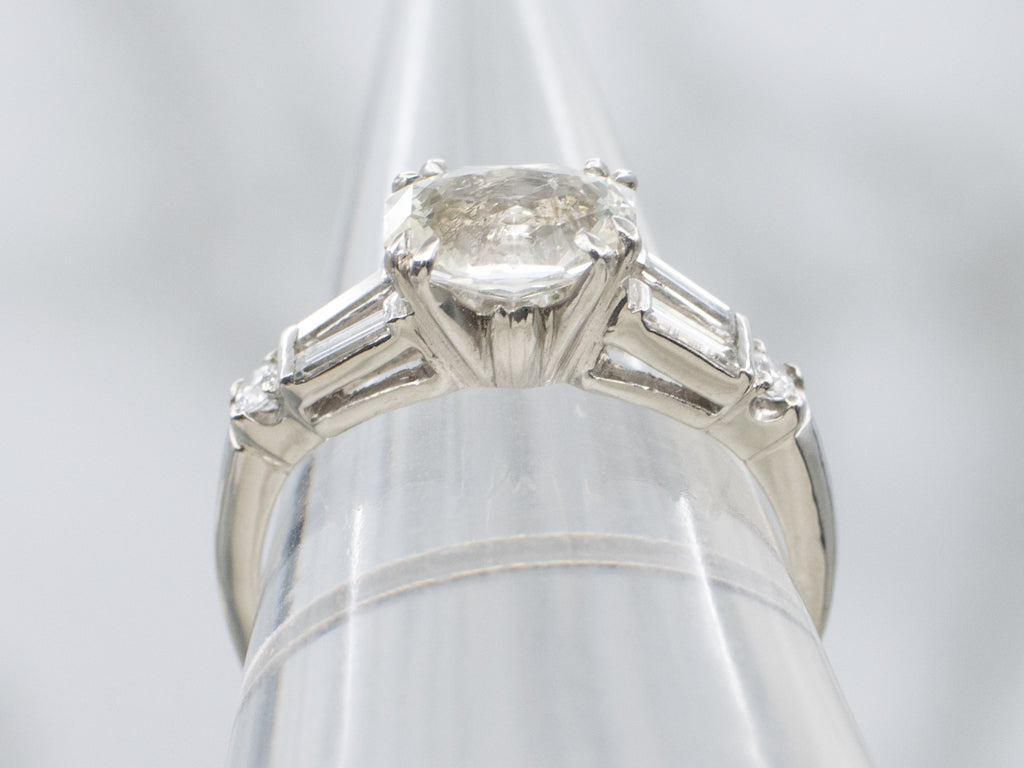 Platinum Vintage Sapphire Engagement Ring