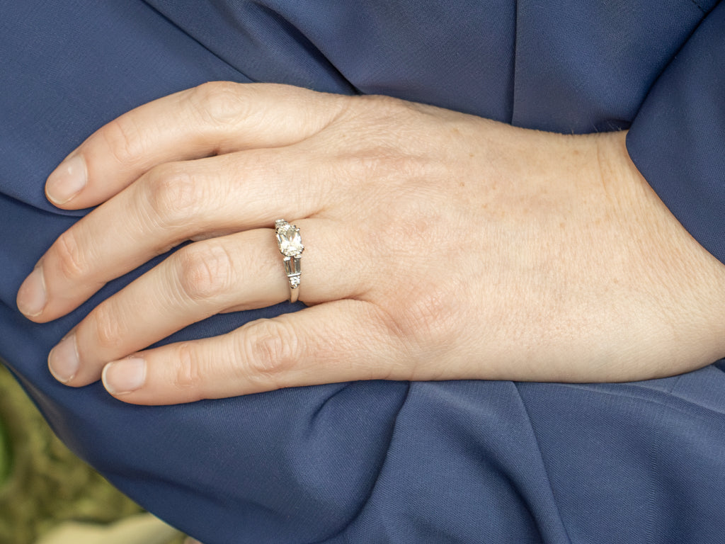 Platinum Vintage Sapphire Engagement Ring