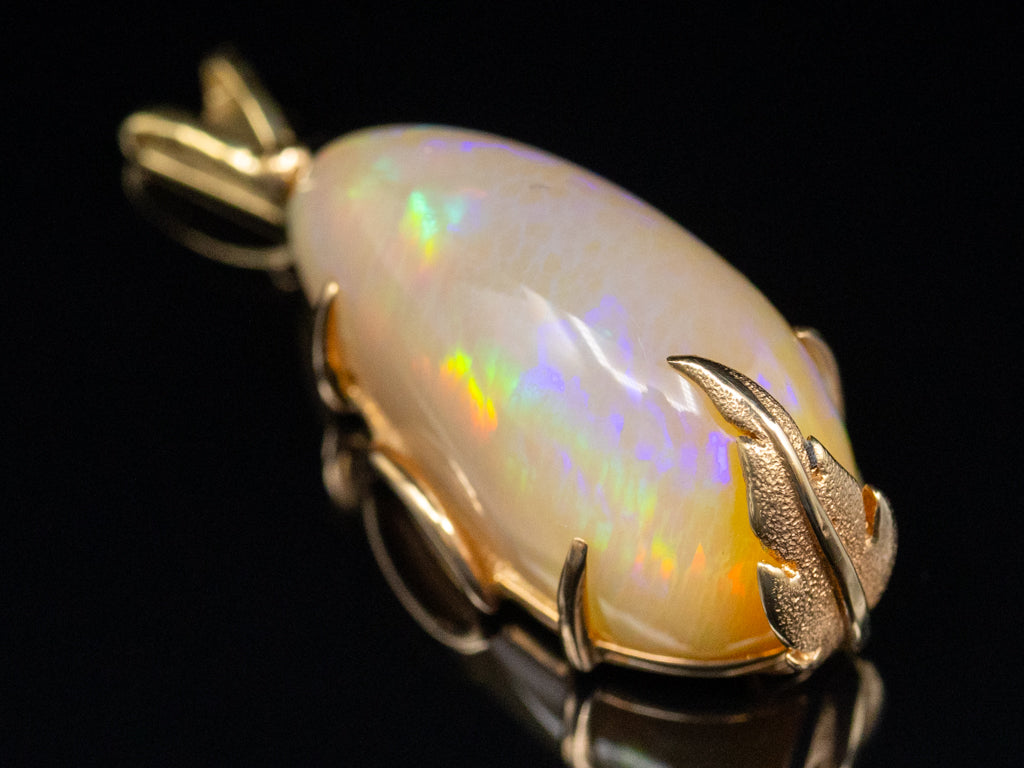 Fancy Cut Opal Gold Pendant