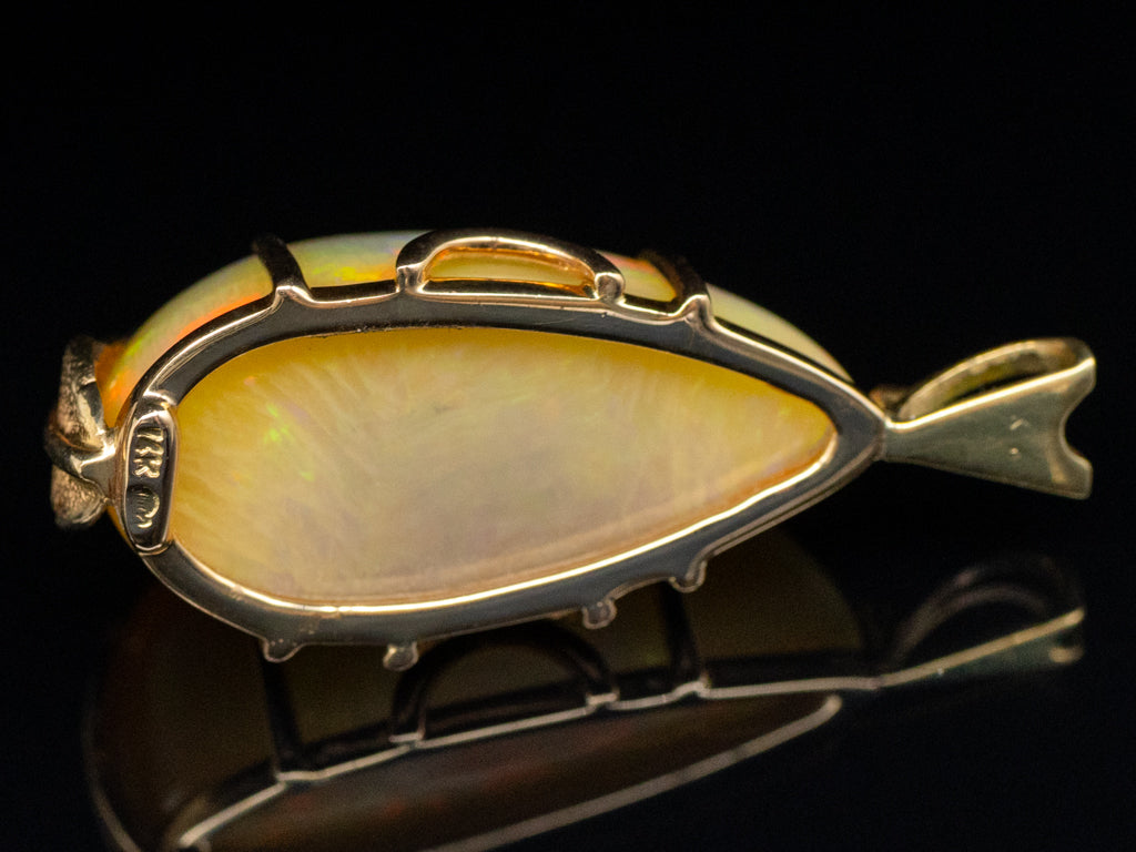 Fancy Cut Opal Gold Pendant