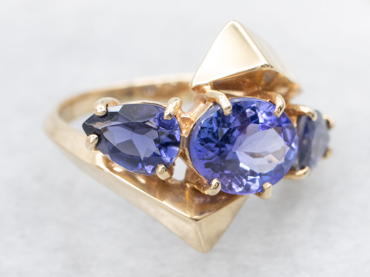 Urban Statement Cocktail Ring in Tanzanite and Iolite