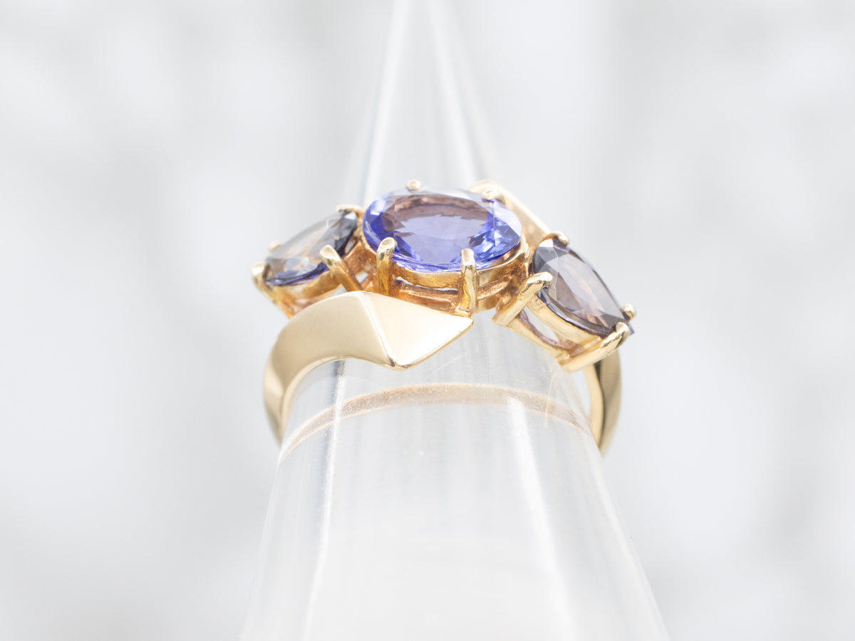 Urban Statement Cocktail Ring in Tanzanite and Iolite