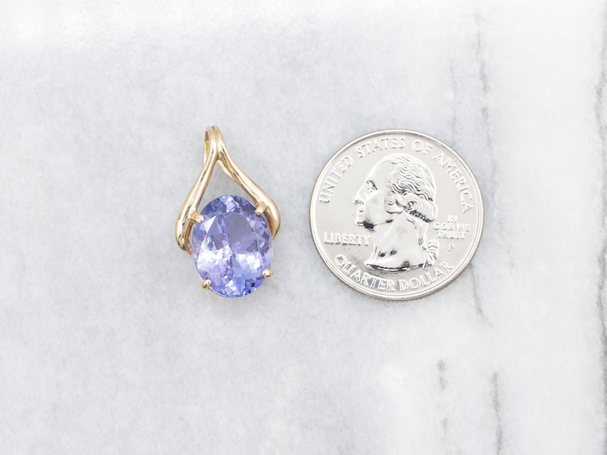 Our Finest Tanzanite Pendant with Clean Lines