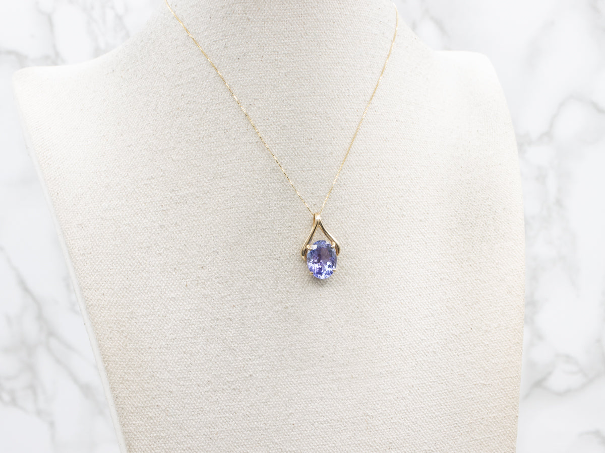 Our Finest Tanzanite Pendant with Clean Lines