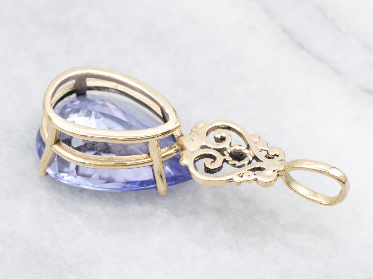 Stunning Tanzanite Pendant with Antique Victorian Accents