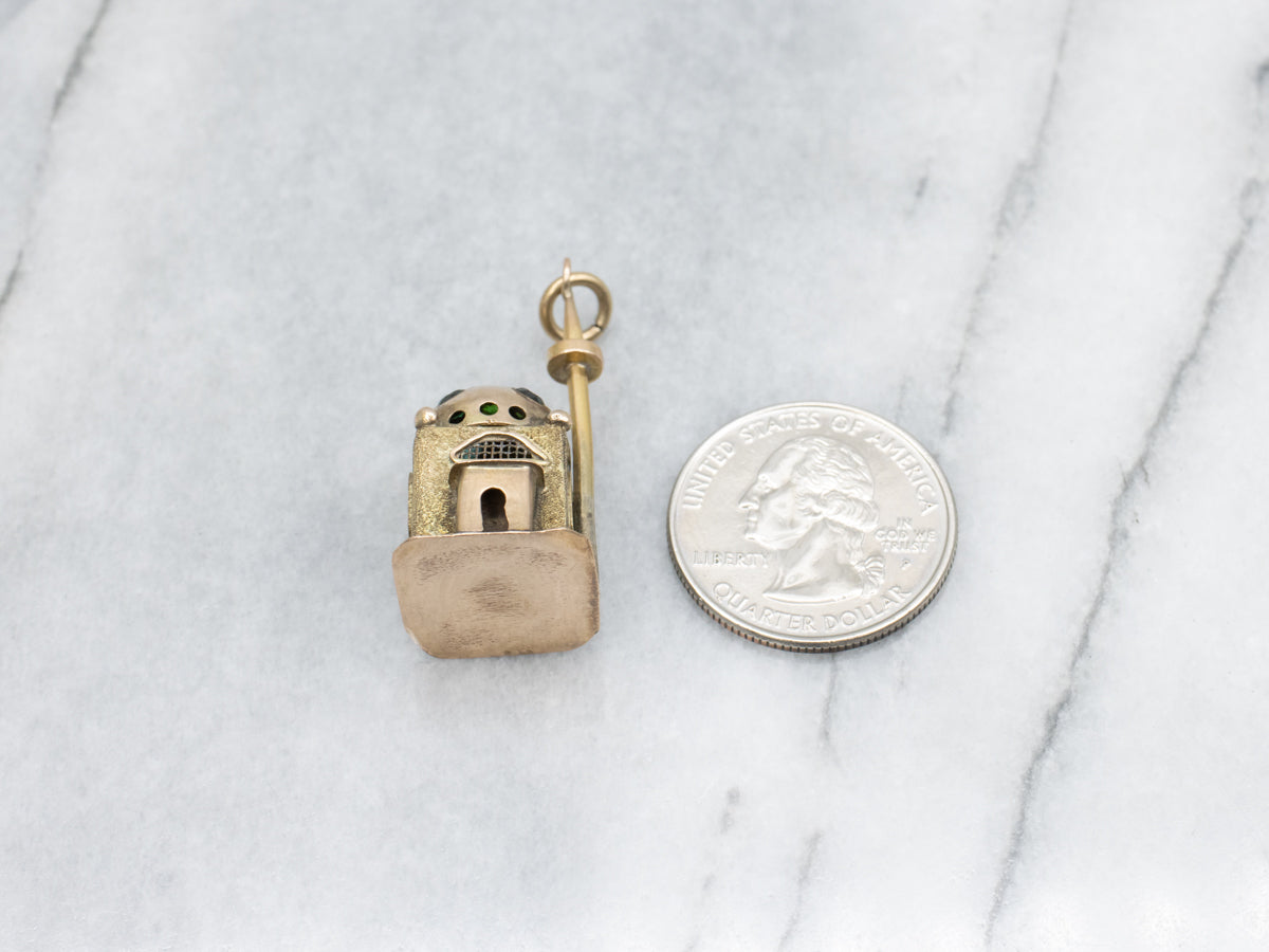 Exquisite Three Dimensional Mosque in Fine Gold Pendant