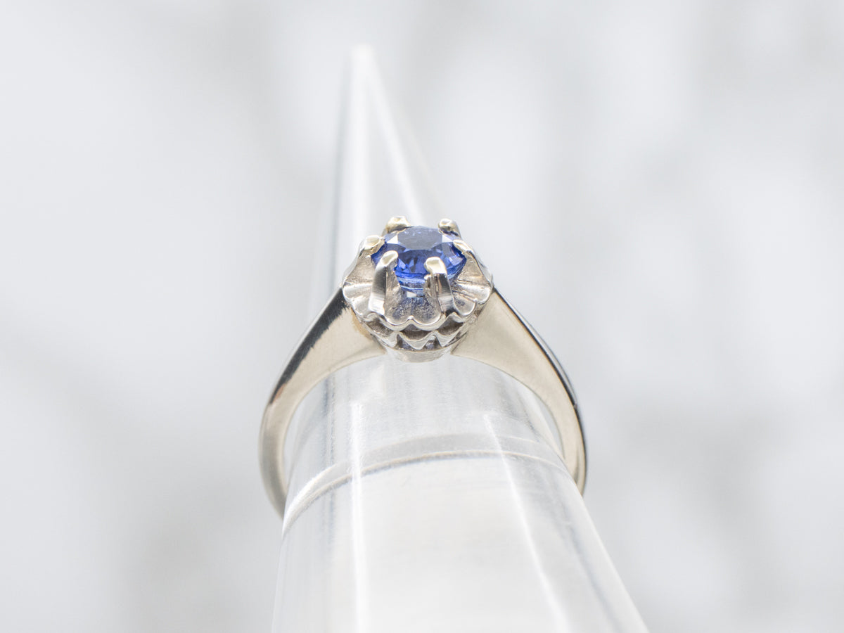 Buttercup Sweetheart Ring with Gorgeous Sapphire from Old Ceylon