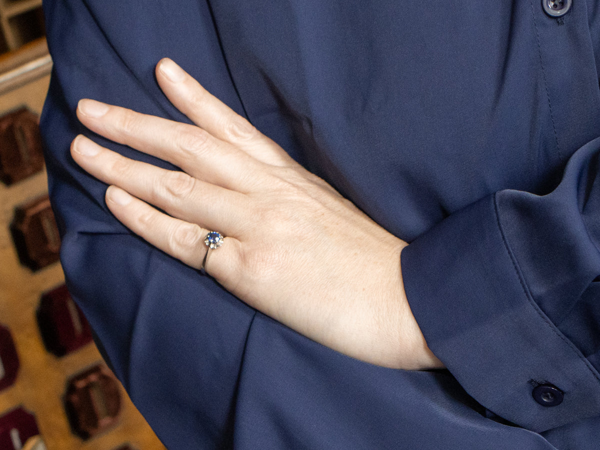 Buttercup Sweetheart Ring with Gorgeous Sapphire from Old Ceylon