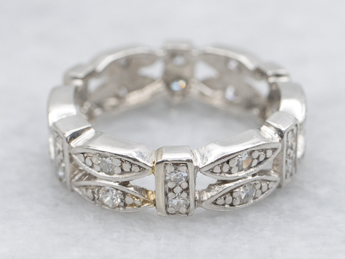 Hollywood Era Platinum and Diamond Pinky Ring